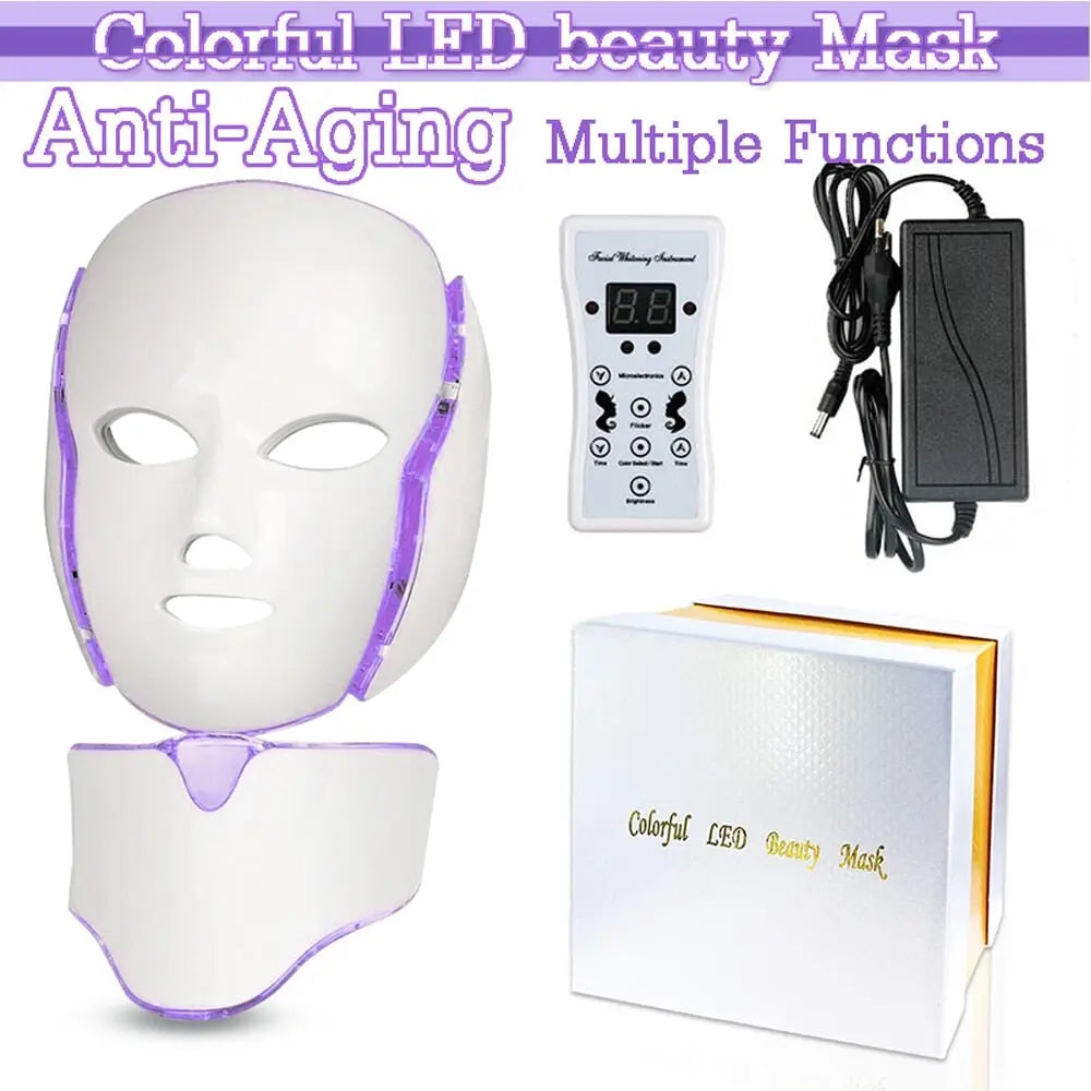 7 Farben LED Gesichtsmaske pflege Anti Akne Therapie Poren öffnen 7 Farben LED Gesichtsmaske pflege Anti Akne Therapie Poren öffnen